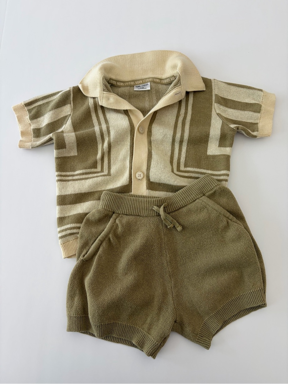 Norn Studios Toddlers' 2-Piece Knitted Shirt and Shorts Set